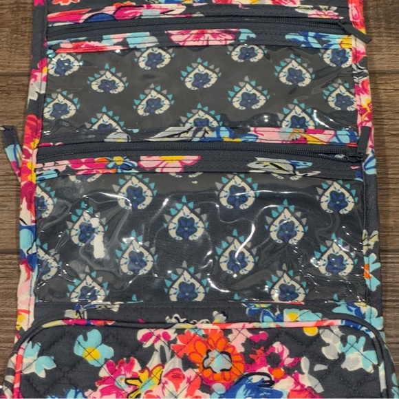 Vera Bradley Hanging Travel Toiletry Bag Makeup Cosmetic Organizer Gray - Picture 8 of 13